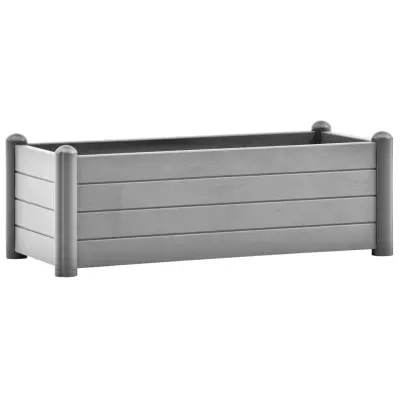 vidaXL Visoka greda PP kamnito siva 100x43x35 cm