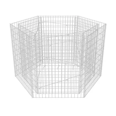 vidaXL Šestkotna visoka greda gabion 160x140x100 cm