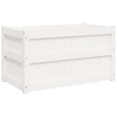 vidaXL Vrtno cvetlično korito belo 90x50x50 cm trdna borovina