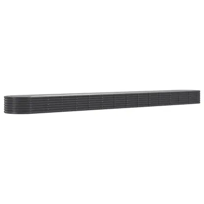 vidaXL Visoka greda iz prašno premazanega jekla 620x80x36 cm antracit