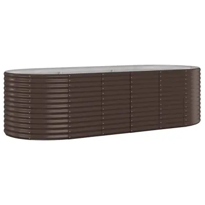 vidaXL Visoka greda iz prašno premazanega jekla 249x100x68 cm rjava