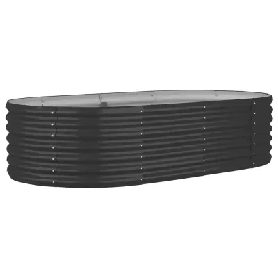 vidaXL Visoka greda iz prašno premazanega jekla 152x80x36 cm antracit