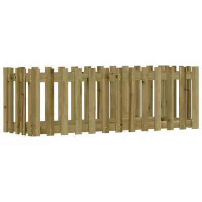vidaXL Vrtna visoka greda z ograjico 150x50x50cm impregnirana borovina