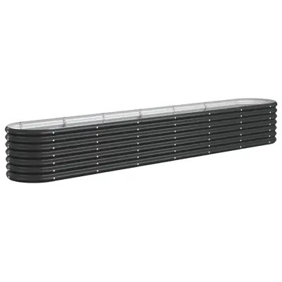 vidaXL Visoka greda iz prašno premazanega jekla 260x40x36 cm antracit