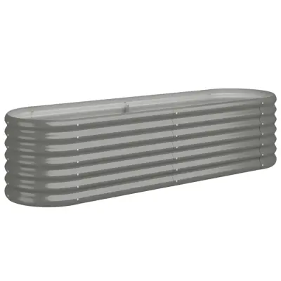 vidaXL Visoka greda iz prašno premazanega jekla 152x40x36 cm siva