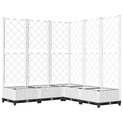vidaXL Cvetlično korito z oporno mrežo belo 120x120x121,5 cm PP