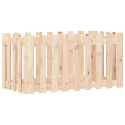 vidaXL Vrtna visoka greda z ograjico 100x50x50 cm trdna borovina