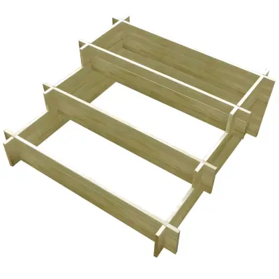 vidaXL Cvetlično korito 3-nadstropno 90x90x35 cm impregniran les