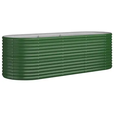 vidaXL Visoka greda iz prašno premazanega jekla 224x80x68 cm zelena