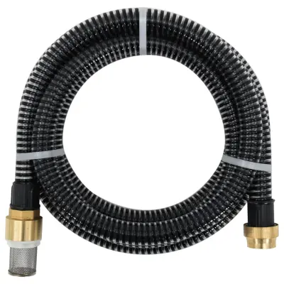 vidaXL Sesalna cev z medeninastimi priključki črna 1,1" 20 m PVC