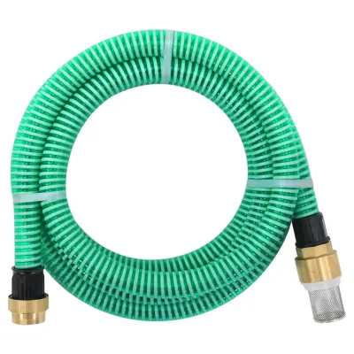 vidaXL Sesalna cev z medeninastimi priključki zelena 1,1" 25 m PVC