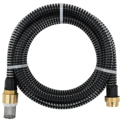 vidaXL Sesalna cev z medeninastimi priključki črna 1,1" 4 m PVC