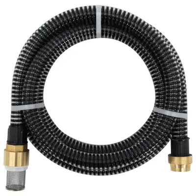 vidaXL Sesalna cev z medeninastimi priključki črna 1,1" 10 m PVC