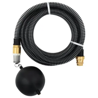 vidaXL Sesalna cev z medeninastimi priključki črna 1,1" 3 m PVC