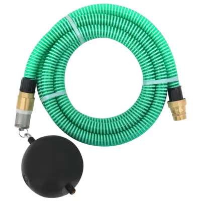 vidaXL Sesalna cev z medeninastimi priključki zelena 1,1" 25 m PVC