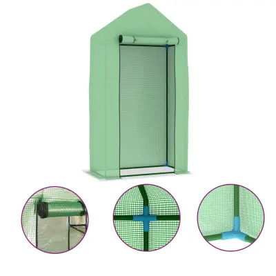 vidaXL Rastlinjak z jeklenim okvirjem 0,5 m² 1x0,5x1,9 m