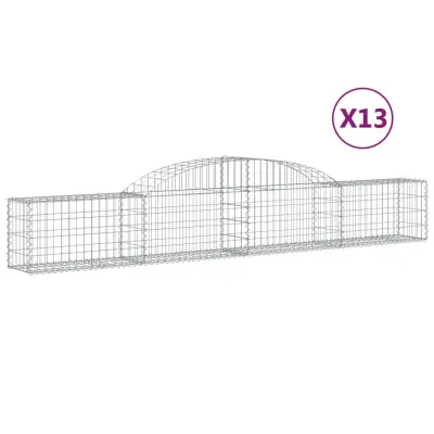 vidaXL Obokane gabion košare 13 kosi 300x30x40/60 cm pocinkano železo