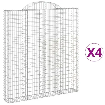 vidaXL Obokane gabion košare 4 kosi 200x30x220/240 cm pocinkano železo