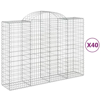 vidaXL Obokane gabion košare 40 kosi 200x50x140/160cm pocinkano železo