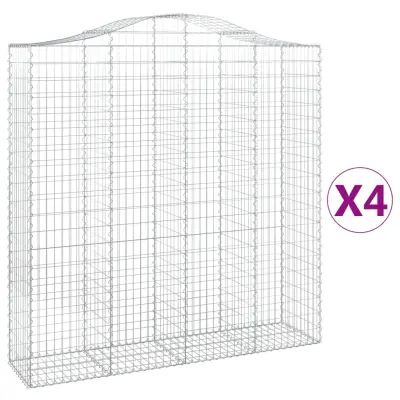vidaXL Obokane gabion košare 4 kosi 200x50x200/220 cm pocinkano železo