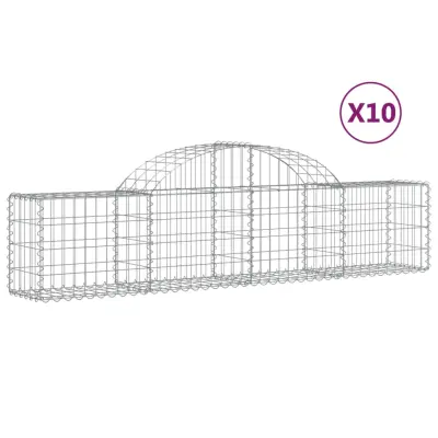 vidaXL Obokane gabion košare 10 kosov 200x30x40/60 cm pocinkano železo