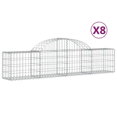 vidaXL Obokane gabion košare 8 kosov 200x30x40/60 cm pocinkano železo