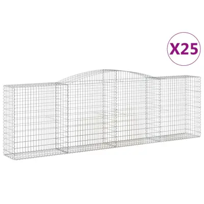 vidaXL Obokane gabion košare 25kosov 400x50x120/140cm pocinkano železo