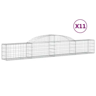 vidaXL Obokane gabion košare 11 kosi 300x30x40/60 cm pocinkano železo