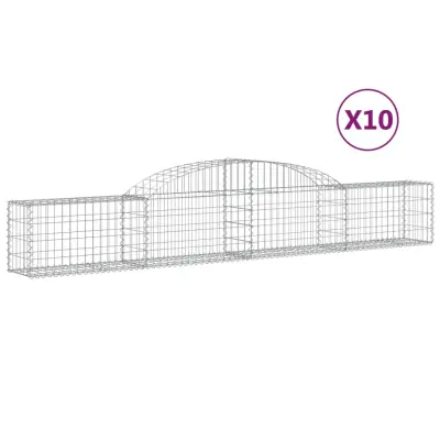 vidaXL Obokane gabion košare 10 kosi 300x30x40/60 cm pocinkano železo