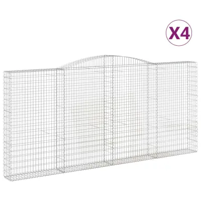 vidaXL Obokane gabion košare 4 kosi 400x30x180/200 cm pocinkano železo