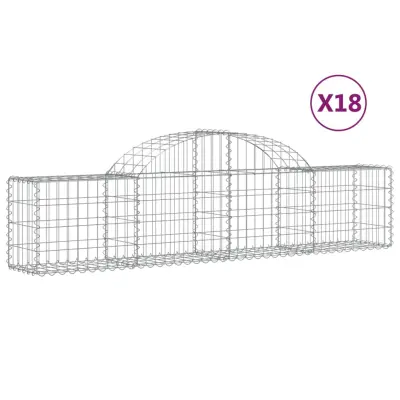 vidaXL Obokane gabion košare 18 kosov 200x30x40/60 cm pocinkano železo