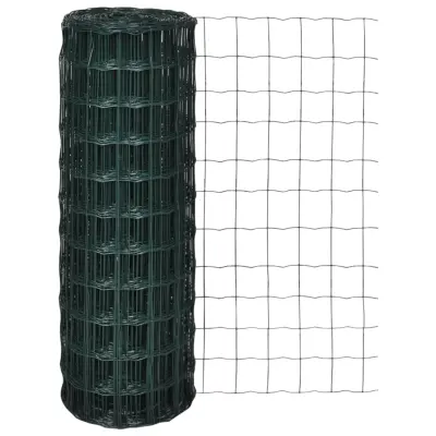 vidaXL Evro ograja iz jekla 25 x 0,8 m zelena