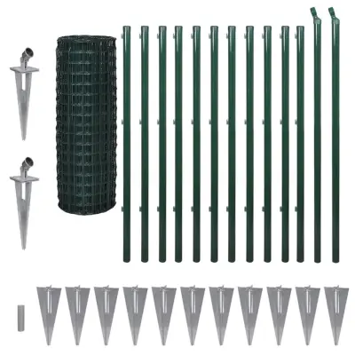 vidaXL Evro ograja iz jekla 25x1,2 m zelena