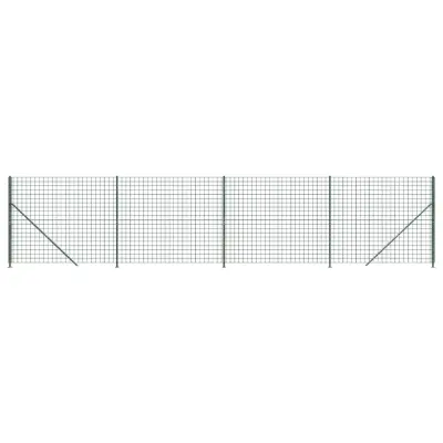 vidaXL Mrežna ograja s prirobnico zelena 1,6x10 m