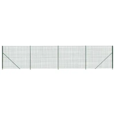vidaXL Mrežna ograja s prirobnico zelena 1,6x10 m