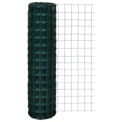 vidaXL Evro ograja iz jekla 25 x 1,5 m zelena