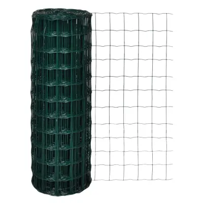 vidaXL Evro ograja iz jekla 10x1,7 m zelena
