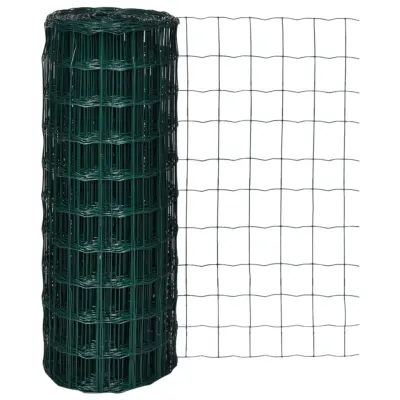 vidaXL Evro ograja iz jekla 10 x 1,0 m zelena