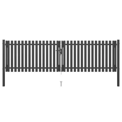 vidaXL Ograjna vrata jeklena 4x1,25 m antracitna
