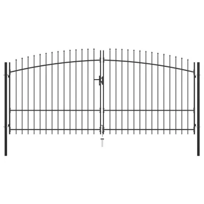 vidaXL Dvojna vrata za ograjo koničasta 400x225 cm