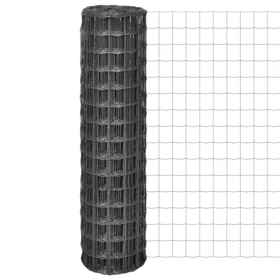 vidaXL Evro ograja iz jekla 10x1,5 m siva