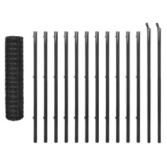 vidaXL Evro ograja iz jekla 25x1,2 m siva