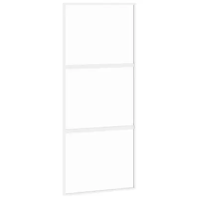 vidaXL Drsna vrata bela 90x205 cm kaljeno steklo in aluminij