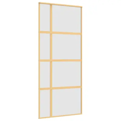 vidaXL Drsna vrata zlata 90x205 cm mat ESG steklo in aluminij