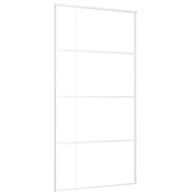 vidaXL Drsna vrata ESG steklo in aluminij 102,5x205 cm bela