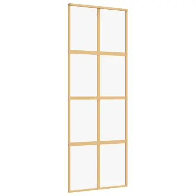 vidaXL Drsna vrata zlata 76x205 cm prozorno ESG steklo in aluminij