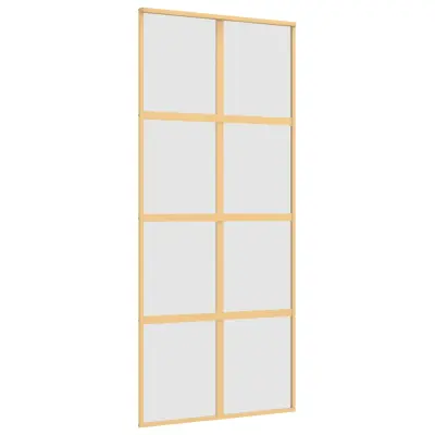 vidaXL Drsna vrata zlata 90x205 cm mat ESG steklo in aluminij