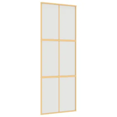 vidaXL Drsna vrata zlata 76x205 cm mat ESG steklo in aluminij
