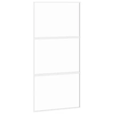 vidaXL Drsna vrata bela 102,5x205 cm kaljeno steklo in aluminij