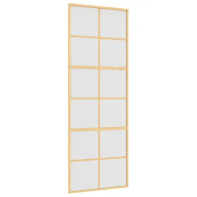 vidaXL Drsna vrata zlata 76x205 cm mat ESG steklo in aluminij